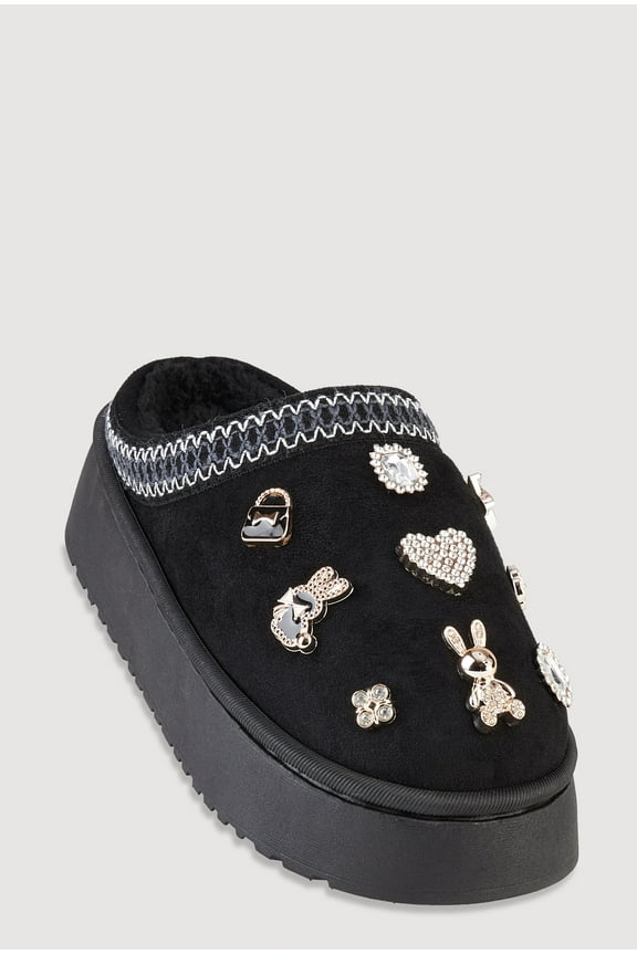 Women's Studded Charm Low Platform Mule Slippers