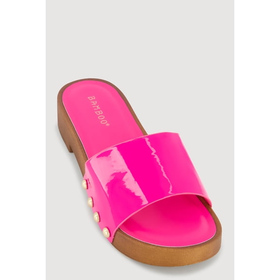 Women's Studded Metallic Trim Open Toe Sandals