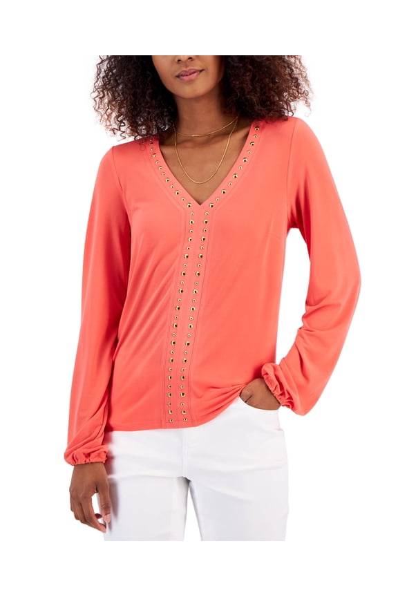 Women's Studded Top Chilled Melon L