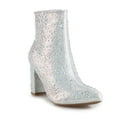 thumbnail image 1 of Women's Stunning Silver Rhinestone Pointed-Toe Heeled Ankle Boots, 1 of 2