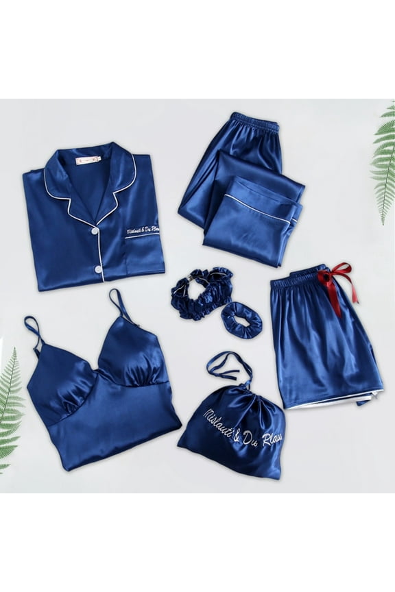 Women's Style 7 Piece Sleepwear Set Shop Store Women S Pajama Set Women Warm Pajamas Women's Christmas Pajamas Womens Sleepwear Set Short Sleeve Womens Pajamas Pajama Sleeve Women Set Pajama