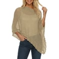 thumbnail image 1 of Women's Stylish Asymmetrical Knit Cape, Lightweight Loose Summer Cover Up, 1 of 4
