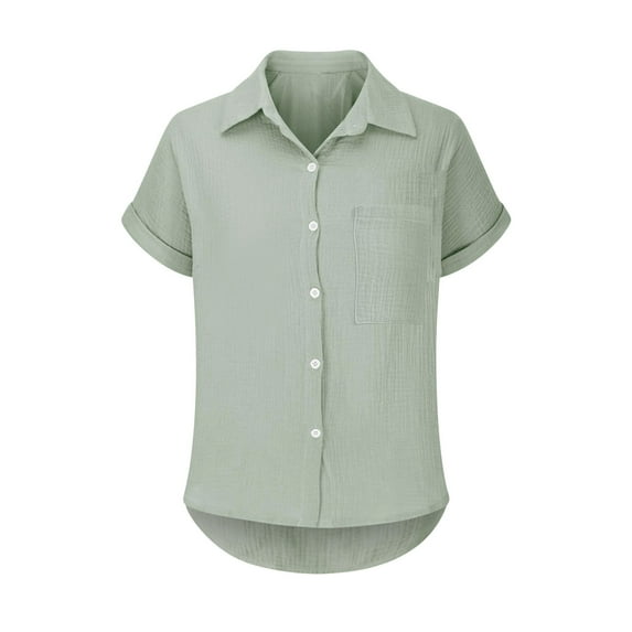 Women's Stylish Batwing Sleeve Top Office Ready Wrinkle-Free with Pockets Green XXXL