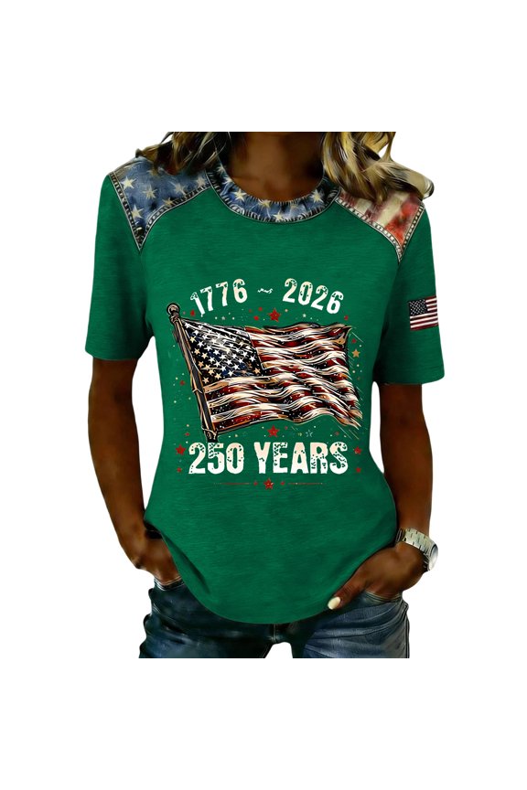 Women's Stylish Casual Star-printed Blouse Army Green L Army Green L