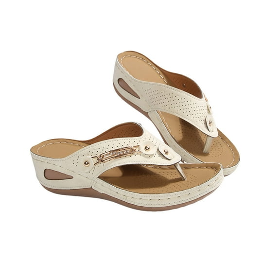 Women's Stylish Comfortable Thong Sandals,women's Comfortable Wedge Arch Support Slip Flat Flip