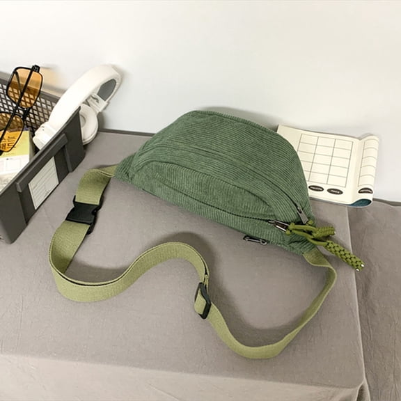 Women's Stylish Corduroy Crossbody Bag Lightweight Shoulder Messenger Purse Compact Dumpling Design Durable Canvas Casual Handbag