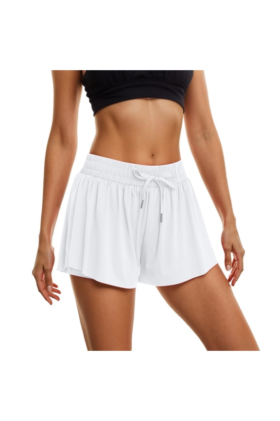 Women's Stylish Double Layer Shorts Casual Comfortable Pure Color High Waist Summer Fashion Tops Pairing