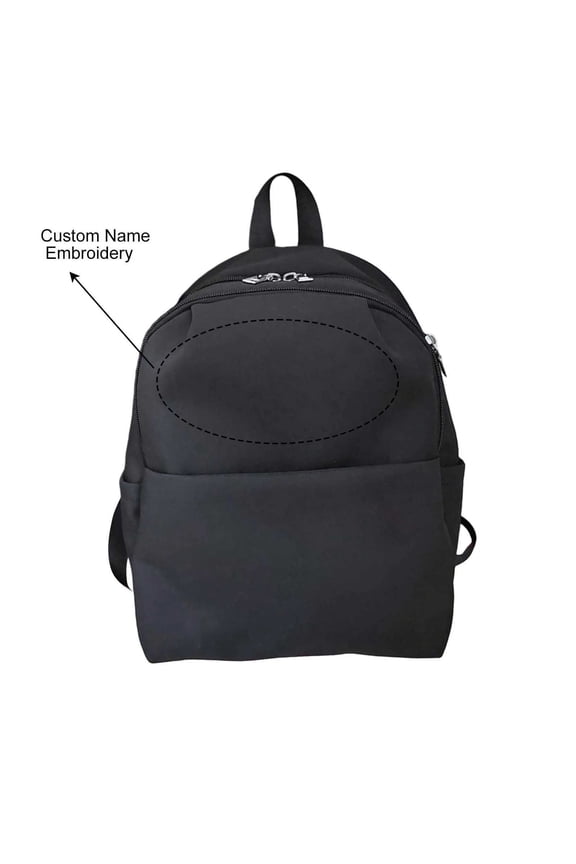 Women's Stylish Embroidered Boho Backpack, Small Lightweight Nylon Shoulder Bag for School