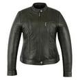 thumbnail image 1 of Daniel Smart Women’s Leather Jacket – Lambskin Motorcycle Leather Jacket with Lightweight Design & Multiple Pockets, 1 of 7