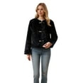thumbnail image 1 of Women's Stylish Clasp Front Jacket, Long Sleeve Round Neck Short Outerwear with Welt Pockets, 1 of 4