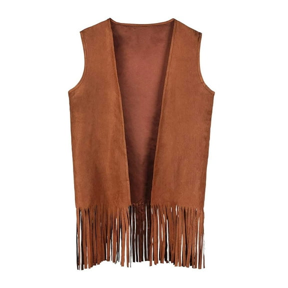 Women's Stylish Fringe Vest Jacket Trendy Casual Boho Outerwear for Party Stage Night Out