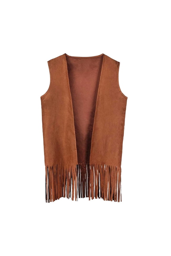 Women's Stylish Fringe Vest Jacket Trendy Casual Boho Outerwear for Party Stage Night Out