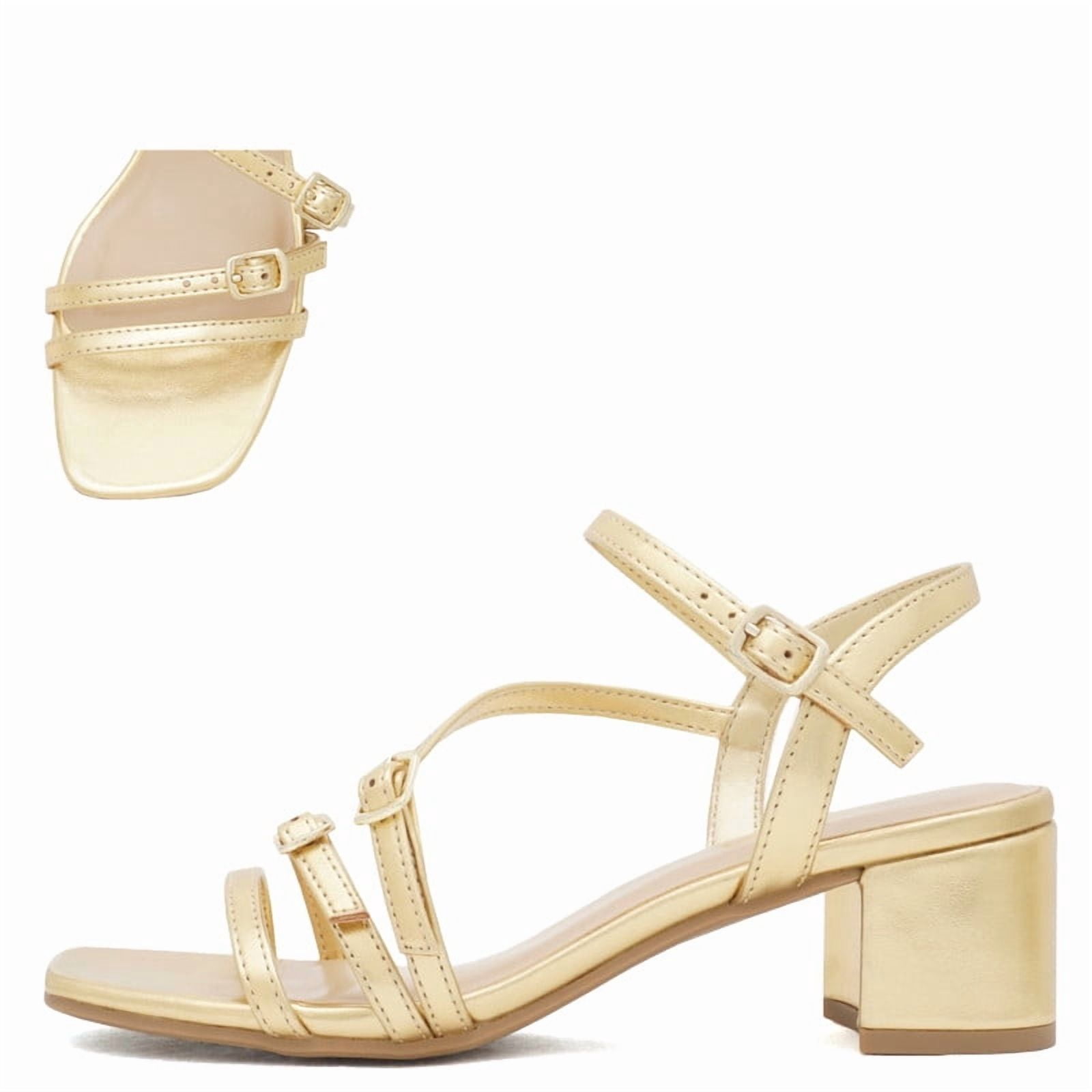 Women’s Stylish Gold Chunky Heeled sandals