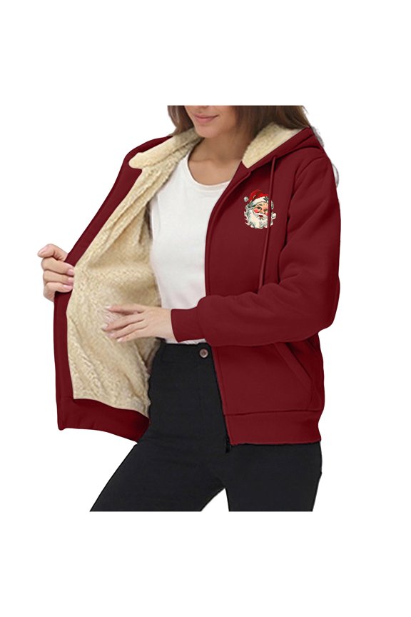 Women's Stylish Hooded Fleece Jacket with Artistic Prints, Comfortable Pullover Sweatshirt for Leisure and Lounge