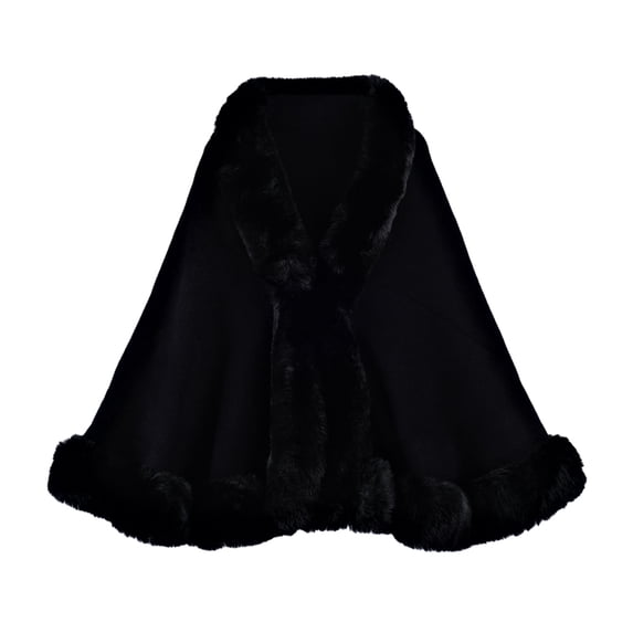 Women's Stylish Knit Cape Poncho Open Front Soft Cardigan Wrap for Autumn Winter Warm Layering and Casual Wear Black