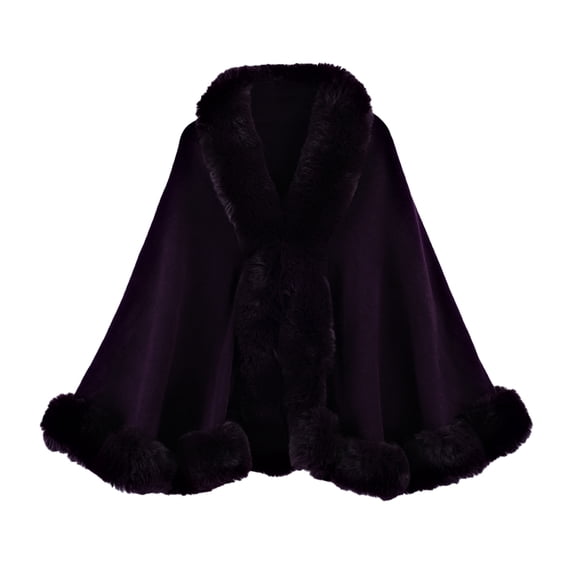 Women's Stylish Knit Cape Poncho Open Front Soft Cardigan Wrap for Autumn Winter Warm Layering and Casual Wear Dark Purple