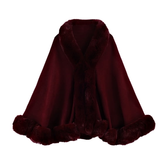 Women's Stylish Knit Cape Poncho Open Front Soft Cardigan Wrap for Autumn Winter Warm Layering and Casual Wear Wine