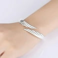 thumbnail image 1 of Women's Stylish Opening White Copper Silver-plated Bracelet Angel Wings, 1 of 2