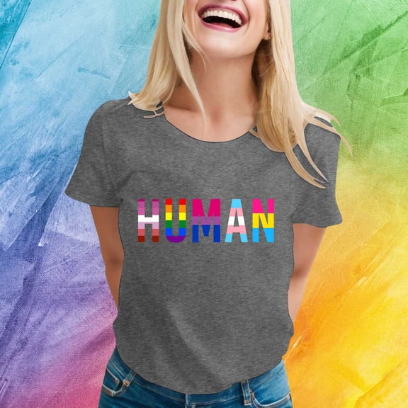 Women's Stylish Printed Crew Neck T Shirt Workout Shirts Women Women Active Wear Tops Women T Shirt for Summer Technical Shirts Women Womens Long Sleeve Tops Polyester Short Sleeve Shirts Women Long