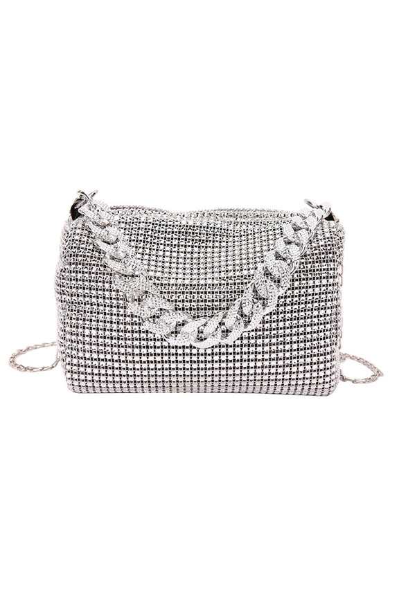 Women's Stylish Rhinestones Handbag Small Evening Bag Shoulder Bags for Weddings Parties and Special Occasion