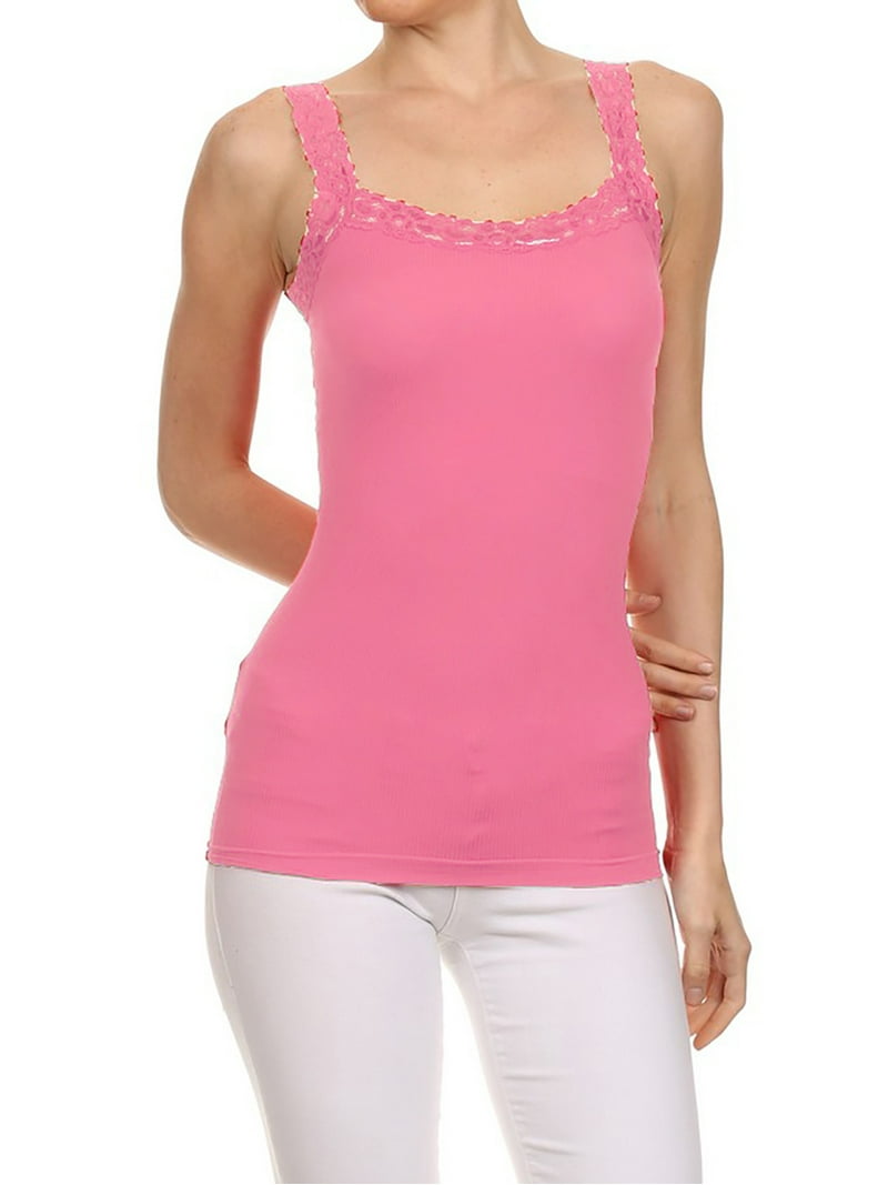 トップス Shirring ribbon camisole andmary pink ANDMARY】Shirring ribbon camisole