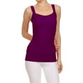 thumbnail image 1 of Women's Stylish Scoop Neck Lace Trim Cami Tunic Tank Top, Purple, 1 of 1