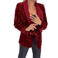 thumbnail image 1 of Women's Stylish Sequin Lapel Casual Suit Jacket Elegant Coat for Work Party Outfit, 1 of 2