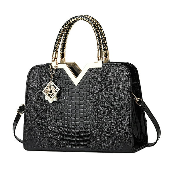 Women's Stylish Shoulder Crossbody Bag Pu Leather Handbag and Purse Crossbody Checkered Top Handle Satchel Bags