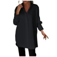thumbnail image 1 of Women's Stylish Solid Color Casual Button Down Shirt Long Sleeve Loose Fit Blouse Comfortable Pullover Top for Everyday Wear, 1 of 2