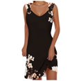 thumbnail image 1 of Women's Stylish Suspender Casual Dress with Metal Ring Detail Loose Fit Mid-Length Skirt Comfortable Printed Flowy Summer Outfit, 1 of 2