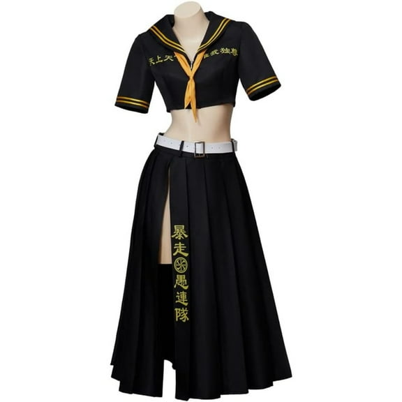 Women's Stylish Tokyo Revengers Streetwear Set Manjiro Sano Costume Women's Top and Short Pants Suit Mikey Uniform Outfit