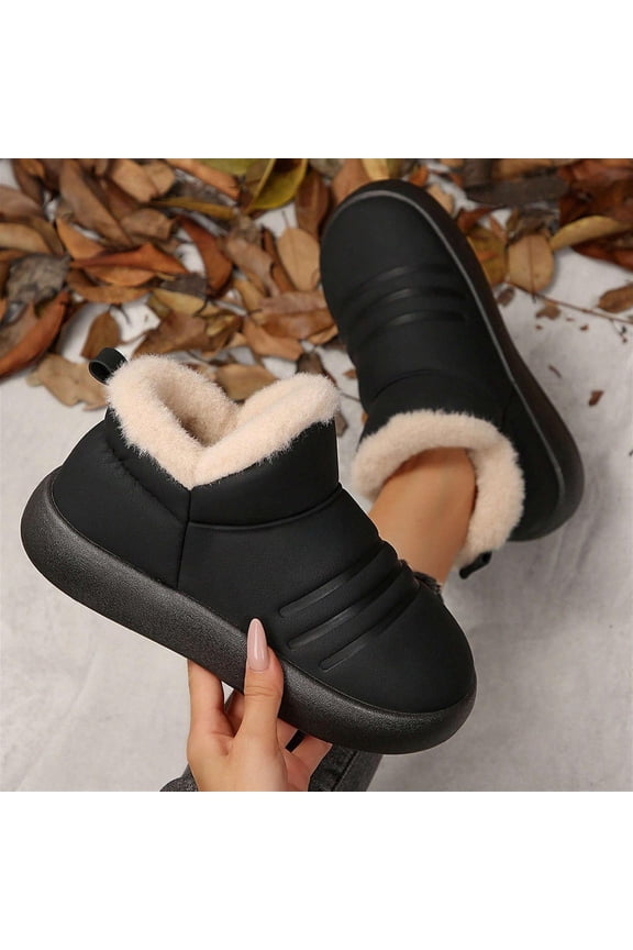 Women's Suede Ankle Moccasin Boots Waterproof Anti-Slip Thick Sole Indoor Warm Snow Boots 2026