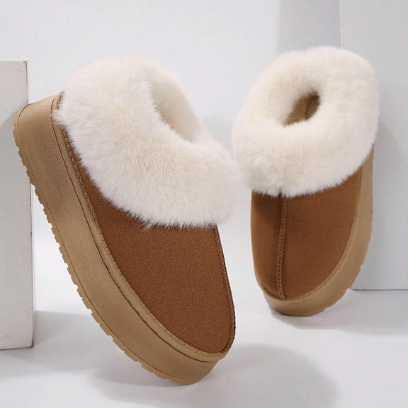 Women's Suede Ankle Moccasin Boots Waterproof Anti-Slip Thick Sole Indoor Warm Snow Boots