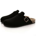 thumbnail image 1 of Women's Suede Clogs Home Slippers Fashion Leather Mules Men Cork Footbed Sandals Potato Shoe with Arch Support For Beach, 1 of 5