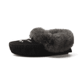 thumbnail image 1 of Women's Suede Faux-Fur Beaded Memory Foam Vegan Moccasin Slipper Shoes with Bird Design, 1 of 5