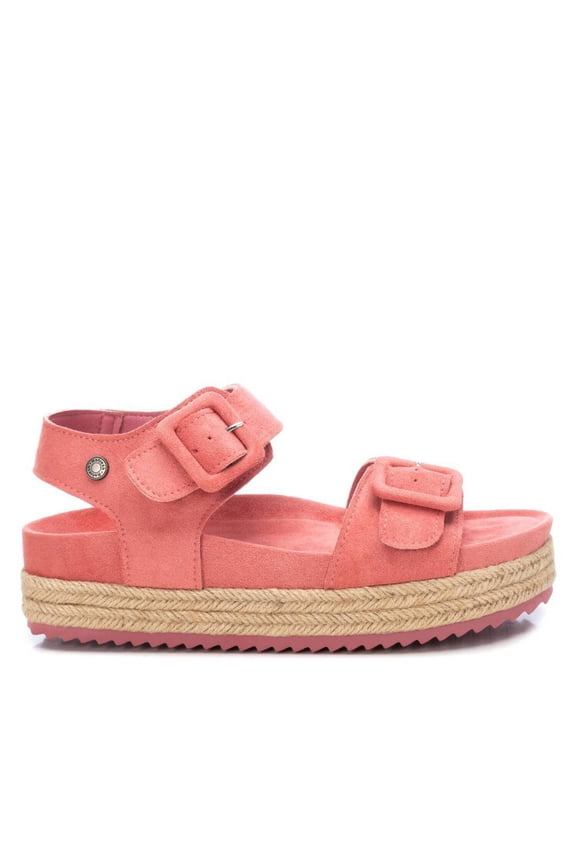 Women's Suede Flatform Sandals By XTI_170804_Light/Pastel Red
