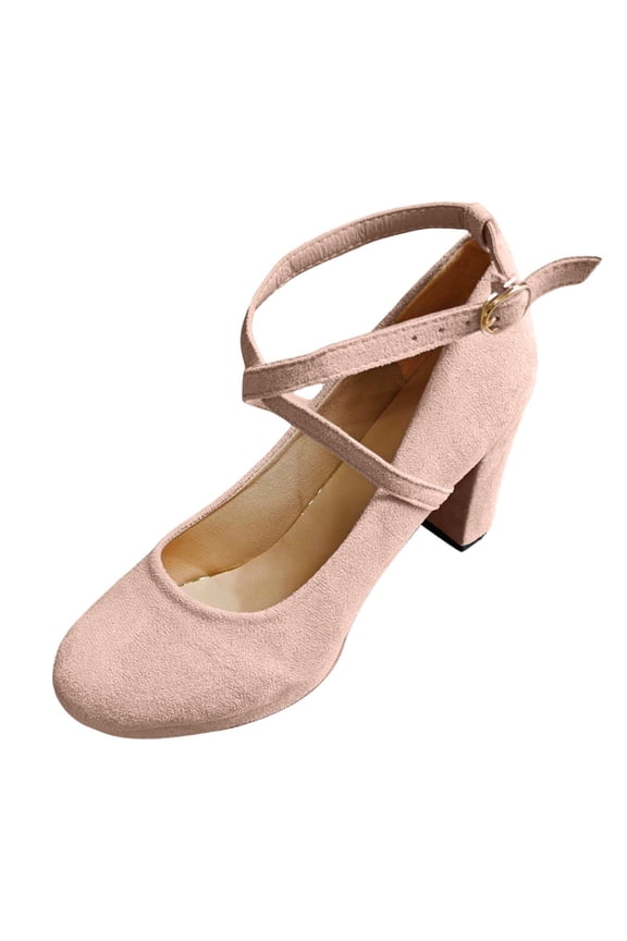 Women's Suede High Heel Dress Shoes, Pointed Toe Heel Comfortable Spring Fall Party Wedding Shoes