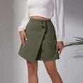 thumbnail image 1 of Women's Suede Irregular Skirt European And Solid Color High Waist Zipper Button Short Skirt For Women Leather Skirts for Women Jean Skirts for Women Womens Bathing Suits with Skirts Double Slit Skirt, 1 of 3
