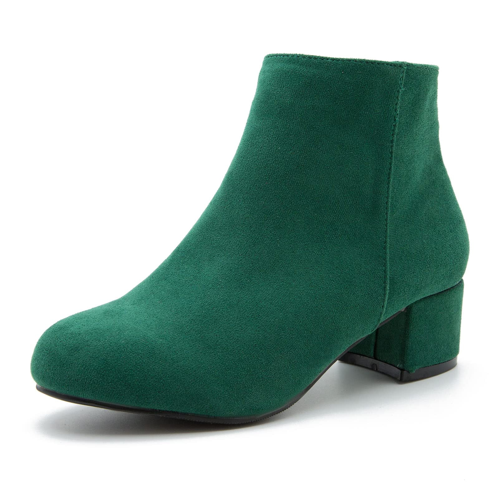 suede booties low heel