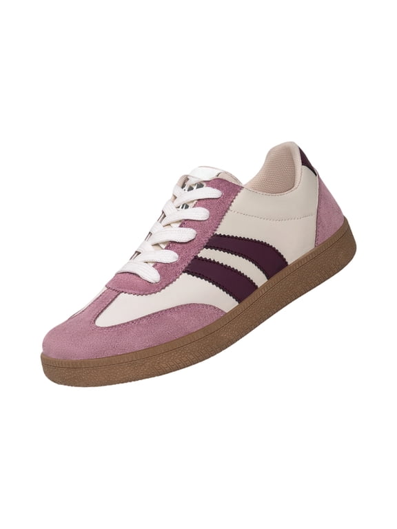 Women's Suede and Leather Lace Up Barefoot Shoes Zero Drop Gum Sole Comfortable Breathable Lightweight Walking Shoes for Daily Wear Outdoor Activities,Purple 41(US-8)