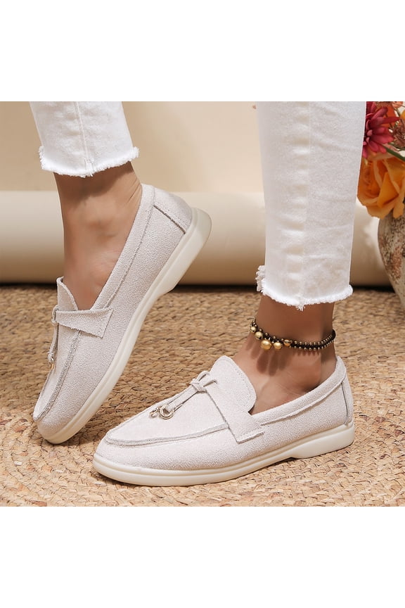 Women's Suede Loafers Flats for Women , Women’s Slip On Penny Loafers, Leather Driving Comfortable Dress Ladies Loafers Soft Suede Flat Design Versatile Daily Wear Footwear Casual Office Work Shoes