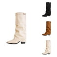 thumbnail image 1 of Women's Suede Mid Calf Boots, Pointed Toe Strap Booties, Fashion Knee High Style for Fall and Winter Comfort, 1 of 10