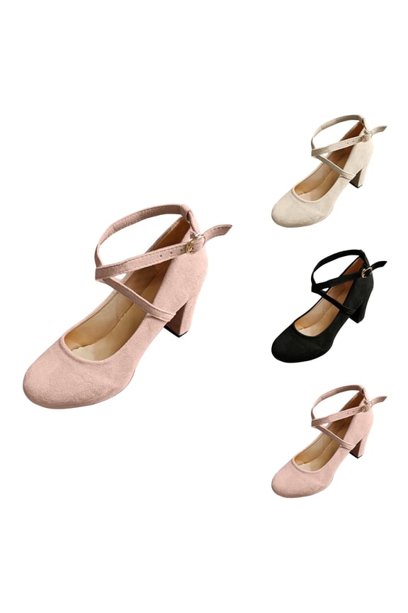 Women's Suede Penny Loafers On Platform High Heels, Block Heel Oxford Shoes Round Closed Toe, Formal Office Dress Pump for Spring Fall Vintage Comfort 4-11 M US