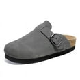 thumbnail image 1 of Women's Suede Platform Clogs Cork Footbed Sandals Mules with Adjustable Buckle Slippers Size 6-11, 1 of 5