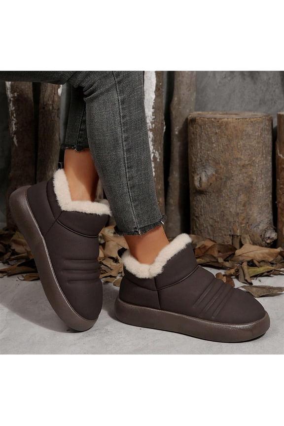 Women’s Suede Shearling Slipper Boots - Warm Winter Boots with Memory Foam Room Slippers