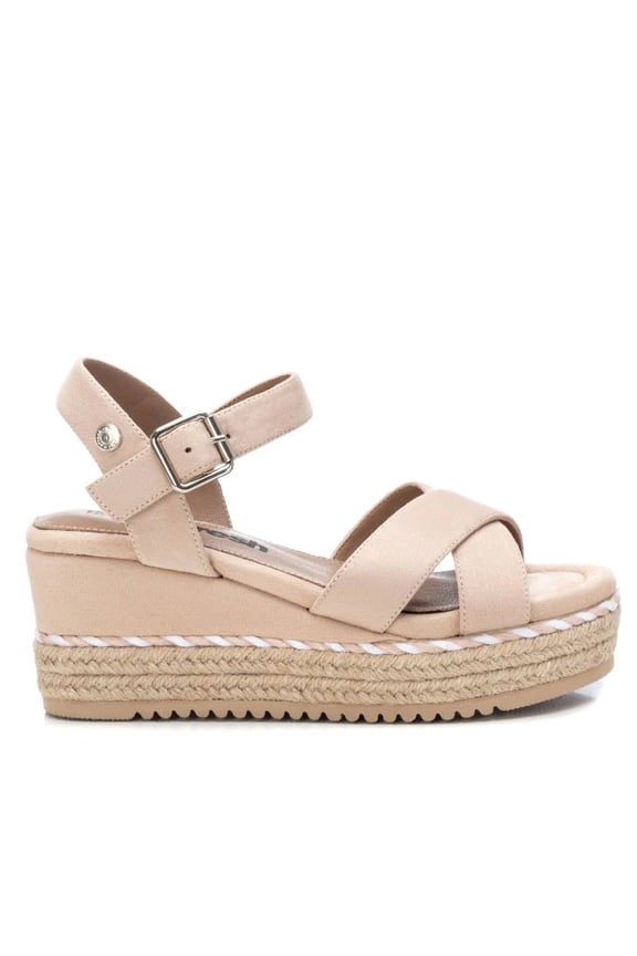 Women's Suede Wedge Sandals By XTI, 17058704 Beige