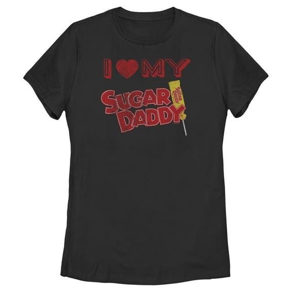 Women's Sugar Daddy I Love My Sugar Daddy Graphic Tee Black X Large