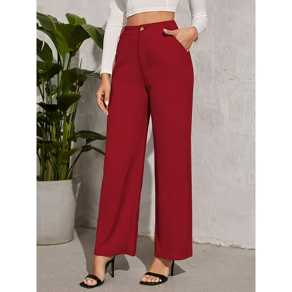 Women's Suit Pants Loose and Wide Legged Work Business Leisure High Waisted Pants Versatile for Commuting