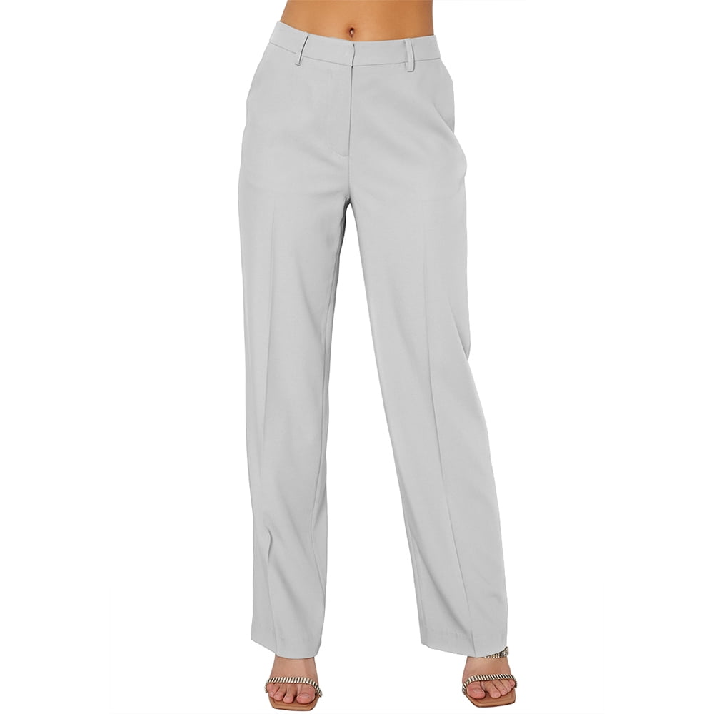 Women's Suit Pants Straight Fit Pants Loose Business Casual Pants