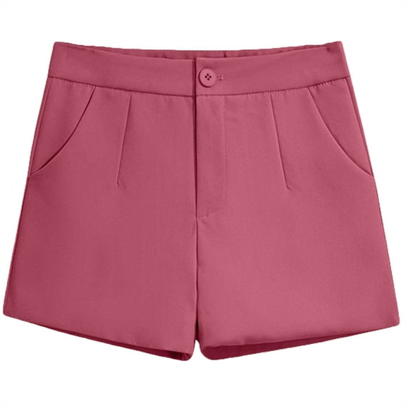 Women's Suit Shorts - 2025 High Waist A-Line Wide Leg Style, Pink 2 Suit Shorts Women's Black Summer Thin Style 2025 New Loose High Waisted A Line Casual Wide Leg Trousers